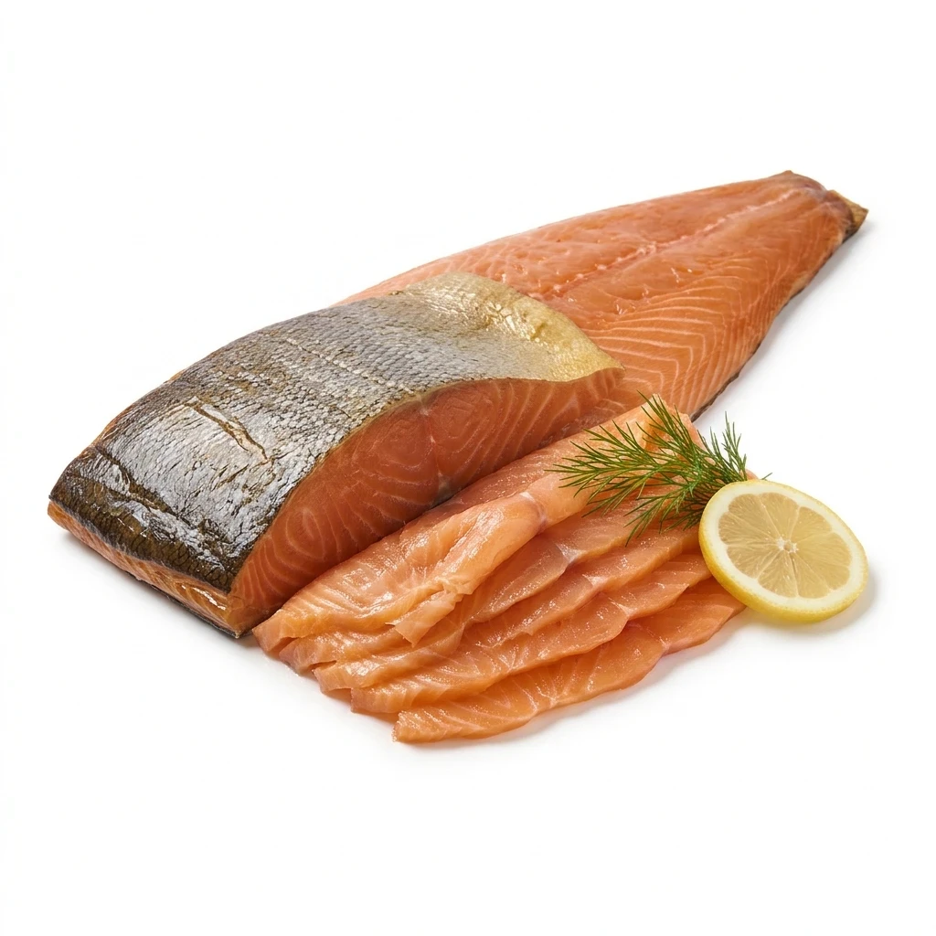 عرض 3 كيلو سموك سالمون بالجلد + ربع كيلو جمبري هدية